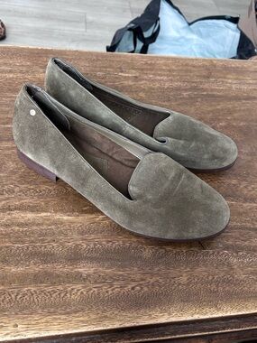 GH Bass Lucille Dark Moss Green Leather Suede Slide Loafers Mule Flats Women 11